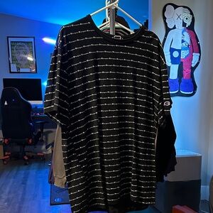 Champion Black and White Striped Men's Tee